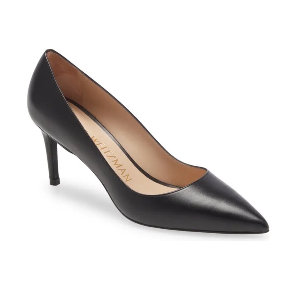 STUART WEITZMAN Linsi black leather pumps size 7